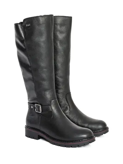 Сапоги черные с декоративным ремешком